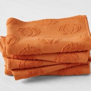 Williams Sonoma Orange Pumpkin Kitchen Towels